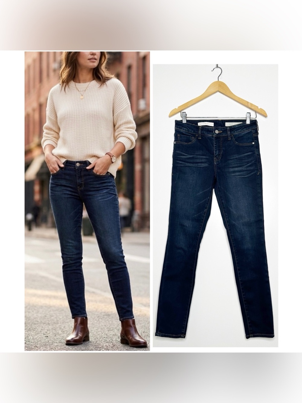 Pilcro and the Letterpress Script Skinny Jeans Dark Wash Denim Size 27